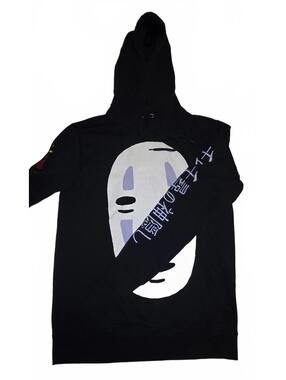 Black Hoodie with No-Face Character Design